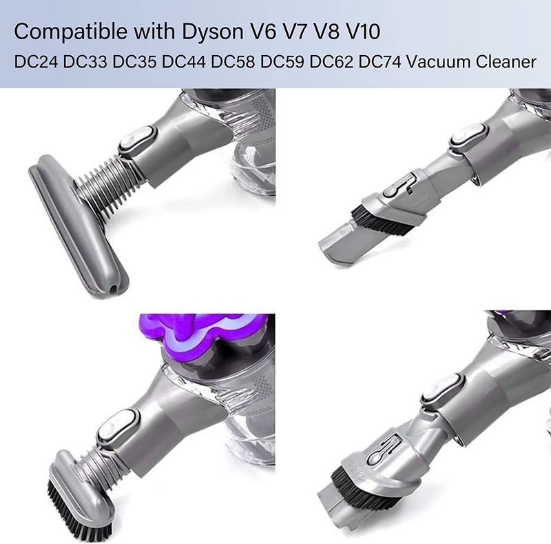Coodss Replacement Attachments Tools Kit for Dyson V6 DC24 DC33 DC35 DC39 DC44 DC58 DC59 DC62 DC74, Dyson Cordless Vacuum Accessories (4 Pcs Set Brush Kit) - Image 3